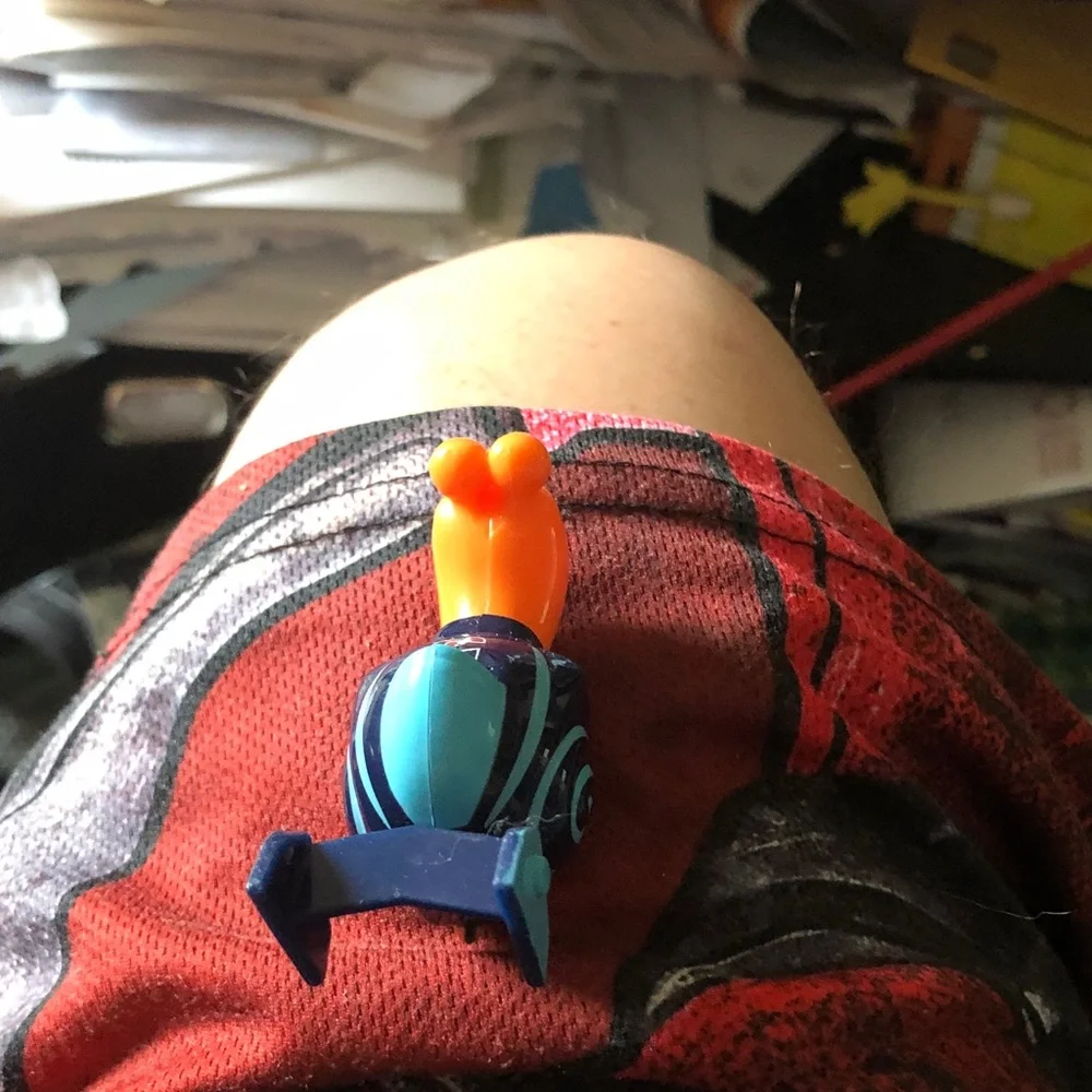 Blue and Orange Number 5 Toy Racer